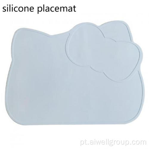 Baby Silicone Placemat em forma de gato